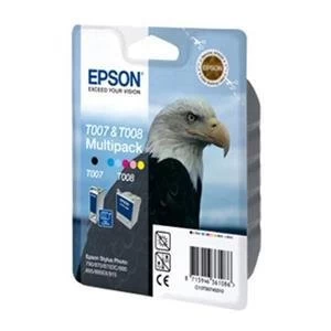 Epson Eagle T007 Black And Parrot T008 Colour Ink Cartridge