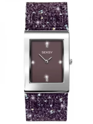 Sekonda Ladies Seksy Rocks Purple Dial Stone Set Bracelet Watch 2857