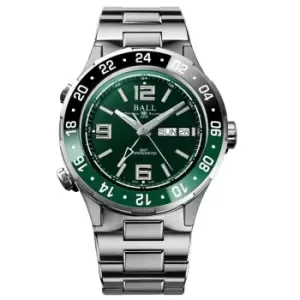 BALL Roadmaster Marine GMT (40mm) Automatic Green Dial Silver Stainless Steel Mens Watch DG3030B-S2C-GR