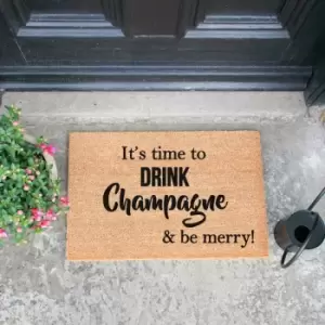 Artsy Doormats It's Time To Drink Champagne & Be Merry Doormat