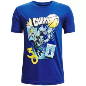 Under Armour Armour Curry Comic Short Sleeve T Shirt Junior Boys - Blue