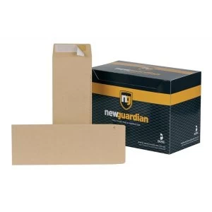 New Guardian 305 x 127mm Heavyweight Pocket Peel and Seal Envelopes 130gsm Manilla Pack of 250