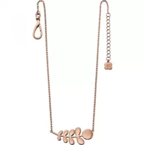 Ladies Orla Kiely Rose Gold Plated Leaf Necklace