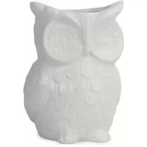 Ceramic Owl Utensil Holder White M&W - Multi