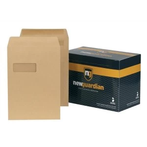 New Guardian C4 Heavyweight Pocket Self Seal Window Envelopes 130gsm Manilla Pack of 250