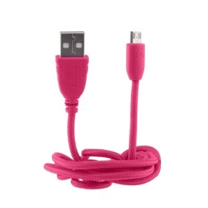 Urbanz INC-MU/U-1-PK Braided Cord Micro USB to USB Cable 1M - Pink