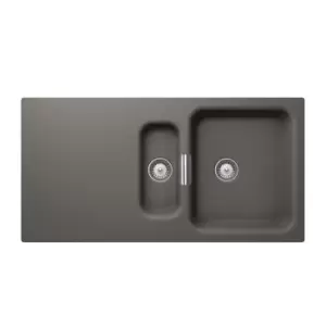 1.5 Bowl Inset Grey Granite Kitchen Sink with Reversible Drainer - Rangemaster Schock WembleyD-150