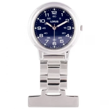 Lorus Silver with Blue Dial Nurses Fob Watch