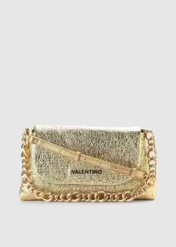 Valentino Bags Womens Friends Metallic Bag With Chain Strap In Gold