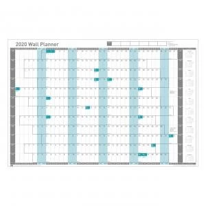 Sasco 2020 Wall Planner Unmounted with Pen Kit Landscape 915x610mm