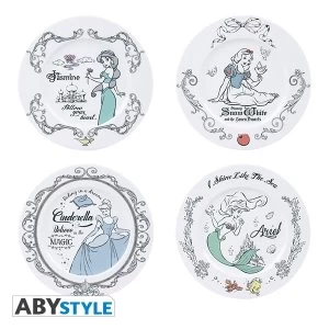 Disney - Disney Princesses Set Of 4 Plates