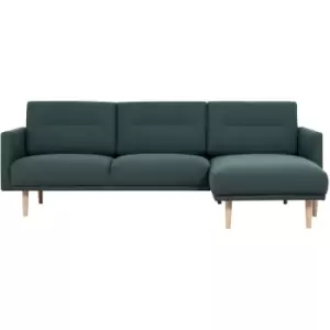 Furniture To Go - Larvik Chaiselongue Sofa (RH) - Dark Green, Oak Legs - Soul Dark Green, Oak Legs