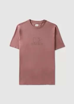 C.P. Company Mens 30/1 Jersey Embossed Logo T-Shirt In Cedar Wood