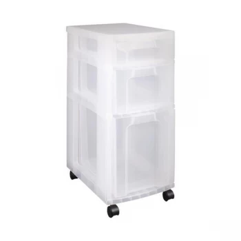 Really Useful Plastic Storage Tower 3 Drawers - Clear