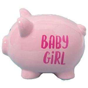 'Pennies & Dreams' Ceramic Pig Money Bank - Baby Girl