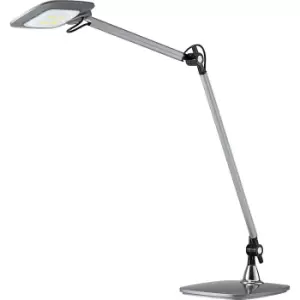 Hansa E-MOTION LED desk lamp, sensor switch, dimmable, rotating head, double arm, silver