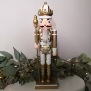 30cm Wooden Christmas Nutcracker Soldier Decoration with Gold Body and Shoes