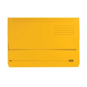 Elba Strongline Foolscap Bright Manilla Document Wallet Half Flap Heavyweight 320gsm 32mm Yellow Pack of 25