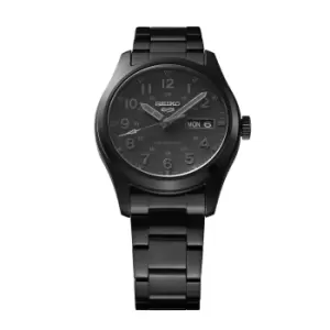 PRE-ORDER Seiko 5 Sports Field 'Stealth' Automatic Black Dial Black PDV Mens Watch SRPJ09K1 (Available June)