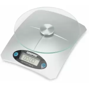 Kitchen Weighing Scales Digital Food Weighing Cooking Baking 5KG Silver Geepas - Silver