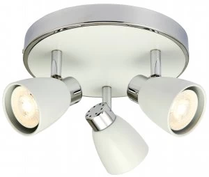 Wickes Major LED White and Chrome Triple Plate Spotlight - 3 x 4.8W