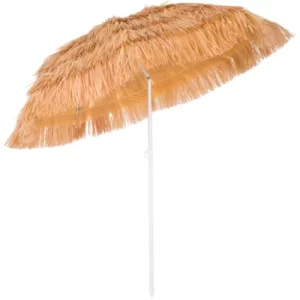 Garden Beach Sun Parasol Patio Umbrella Shade Hawaiian Outdoor Party New Tilt Ecru