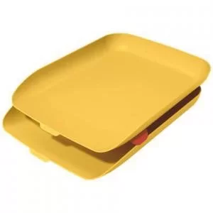 Cosy Letter Tray, Set of 2 A4, Warm Yellow