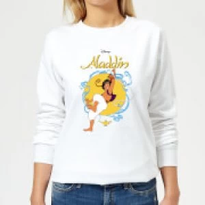 Disney Aladdin Rope Swing Womens Sweatshirt - White - L