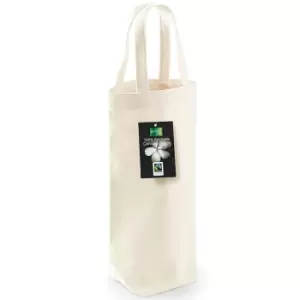 Westford Mill Cotton Bottle Bag (One Size) (Natural)