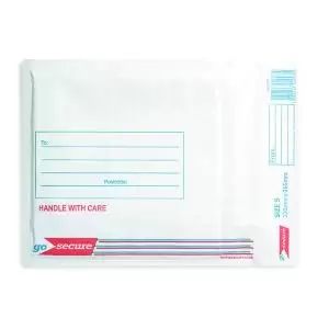 GoSecure Bubble Envelope Size 5 205x245mm White Pack of 100 KF71450