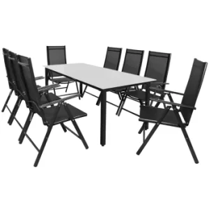 8 Seat Garden Dining Set Bern Anthracite Alu Frosted Glass