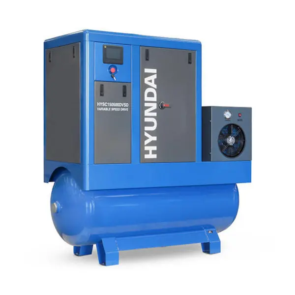 Hyundai - 15hp 500L Permanent Magnet Screw Air Compressor with Dryer and Variable Speed Drive HYSC150500DVSD
