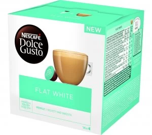 Dolce Gusto Flat White Coffee Pods - Pack of 16 - White