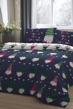'Gnome For Christmas' 100% Brushed Cotton Duvet Cover Set