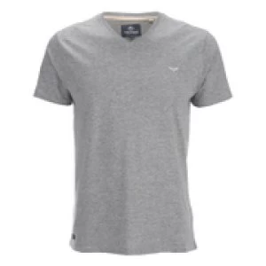 Threadbare Mens Charlie Plain V-Neck T-Shirt - Grey Marl - L - Grey