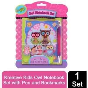 Kandy Toys - Kreative Kids Owl Notebook Set With Pen And Erasers Classroom School Stationery