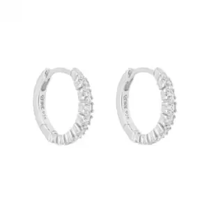 Dainty Pave Set Zirconia Cluster Hoop Earrings E6200