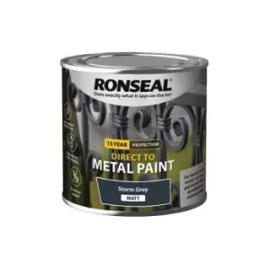 Ronseal - Direct to Metal Paint Storm Grey Matt 250ml