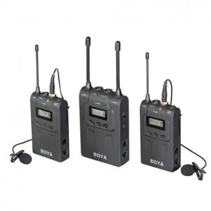 Boya BY WM8 Dual Channel UHF Wireless Microphone System Recorder
