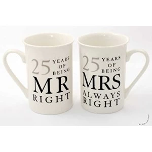 Amore By Juliana Mr & Mrs Mug Set - 25 Years