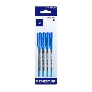 Staedtler Stick 430 Pen Medium Blue Pack of 40 430 M3BK 4LA