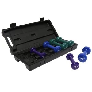 Charles Bentley Womens Set Of 6KG Dumbbell In Vinyl With Black Carry Case