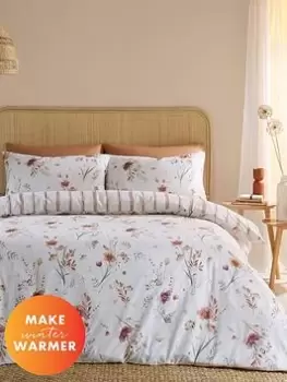 Catherine Lansfield Autumn Flowers Brushed Cotton Duvet Cover Set
