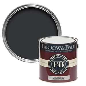 Farrow & Ball Estate Pitch Black No. 256 Matt Emulsion Paint 2.5L