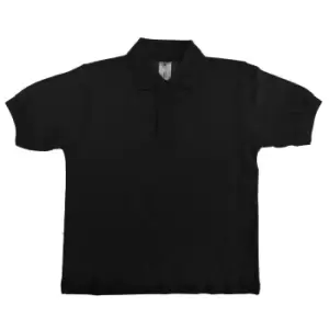 B&C Kids/Childrens Unisex Safran Polo Shirt (Pack of 2) (7-8) (Black)