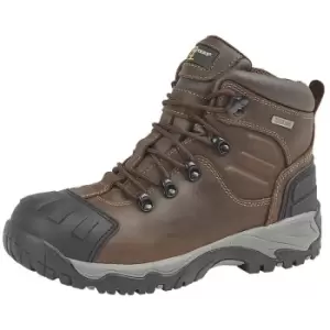 Grafters Mens Buffalo Leather Hiker Type Safety Boots (11 UK) (Brown) - Brown