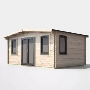 Power 12' x 16' Chalet Log Cabin - Centre Double Door