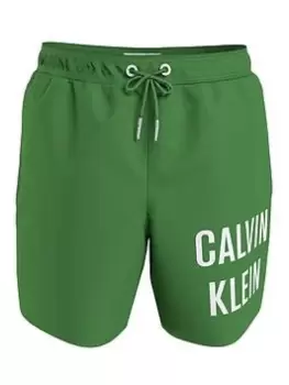 Calvin Klein Boys Drawstring Swim Shorts - Green, Size Age: 12-14 Years