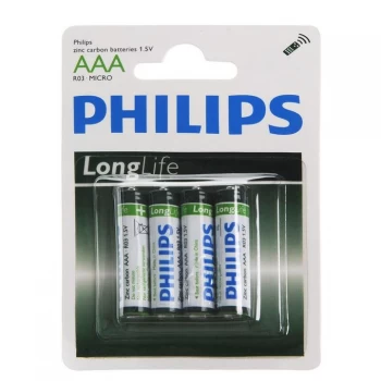 Philips AAA 4 Pack Batteries - Multi