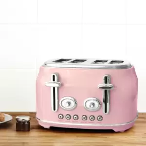Dunelm Retro 4 Slice Pink Toaster